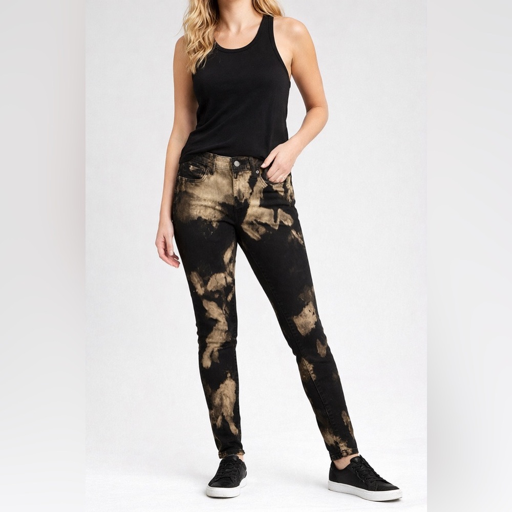 Levi’s 711 Skinny Jeans | Tie-Dye Black & Tan | Size 30 | High Stretch